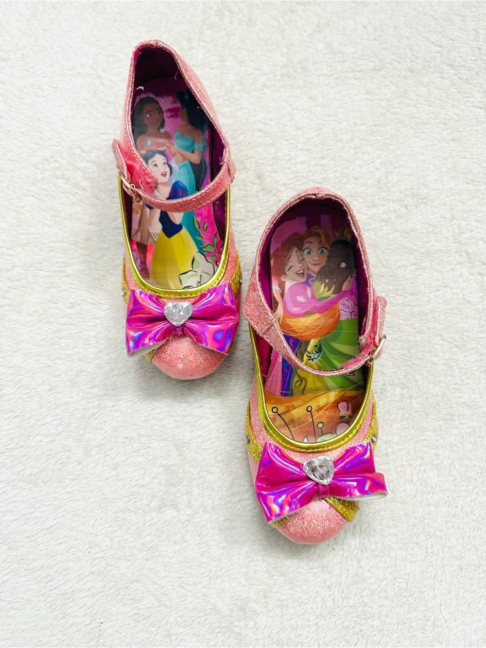 Disney Princess Toddler Girl Low Heel Dress Up Shoes Size 10 Very Cute